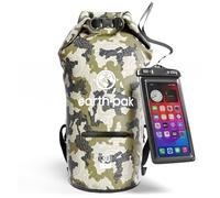 Earth Pak - Waterproof Dry Bag with Front Zippered Pocket Keeps Gear Dry for Kayaking, Beach, Rafting, Boating, Hiking, Camping and Fishing with Waterproof Phone Case
