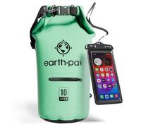 Earth Pak - Waterproof Dry Bag with Front Zippered Pocket Keeps Gear Dry for Kayaking, Beach, Rafting, Boating, Hiking, Camping and Fishing with Waterproof Phone Case