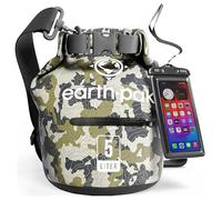 Earth Pak - Waterproof Dry Bag with Front Zippered Pocket Keeps Gear Dry for Kayaking, Beach, Rafting, Boating, Hiking, Camping and Fishing with Waterproof Phone Case