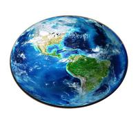 Earth Pattern Office Chair Mat Blue Blending Hard Floor