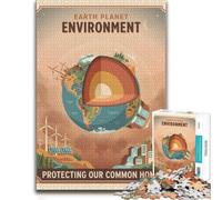 Earth Planet Environment Poster Jigsaw Puzzle for Adults, 1000 Pieces | Adult Puzzle - sorting by colour, shape or image area over several sessions.
