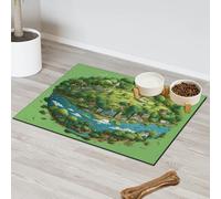 Earth Planet Forest Landscape Pet Feeding Mat for Cat Dog Water Bowl Food Mats Pet Feeding Mats Absorbent Nti-Slip Contain Spills Protects Floors Placemat 60.9 x 81.2 cm