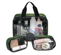 Earth Planet Forest Landscape Travel Makeup Bag for Women Men, Translucent Cosmetic Bags 3 Pcs Large Shower Wash Pouch Toiletry Cosmetic Toiletries Organizer