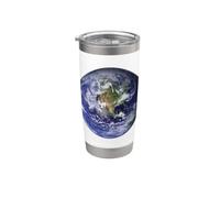Earth Planet North America Flat Globe Space Clouds Stainless Steel Insulated Tumbler
