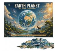 Earth Planet Our Global Environment Poster Jigsaw Puzzle, 1000 Pieces | Adult Jigsaw Puzzle: hands-on indoor leisure alone or together.