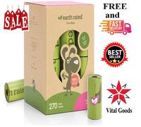 Earth Rated Dog Poop Bags, 270 Extra Thick and Strong Biodegradable Poop Bags for Dogs, Guaranteed Leak-proof, Lavender-scented, 18 Rolls, 15 Doggy