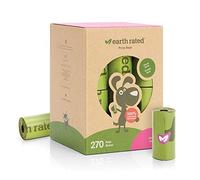 Earth Rated Dog Poop Bags, 270 Extra Thick and Strong Biodegradable Poop Bags for Dogs, Guaranteed Leak-proof, Lavender-scented, 18 Rolls, 15 Doggy