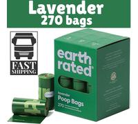 Earth Rated Dog Poop Bags, 270 Extra Thick and Strong Biodegradable Poop Bags for Dogs, Guaranteed Leak-proof, Lavender-scented, 18 Rolls, 15 Doggy