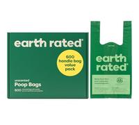 Earth Rated Dog Poo Bags with Handles Value Pack, Easy Tie and Guaranteed Leakproof, Unscented, 600 Handle Bags