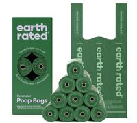 Earth Rated Dog Poop Bags with Tie Handles on Refill Rolls, Extra Wide, Easy-Tie Opening, Guaranteed Leak-Proof, Lavender Scented, 120 Count