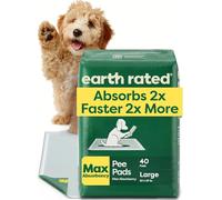 Earth Rated Dog Training Pads for Puppies, Max Absorbency 2x Faster & More, Leak-Proof 5-Layer Protection, Odour Control with Attractant, Unscented, L, 56 x 58 cm, 40 Pack