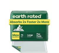 Earth Rated Dog Training Pads for Puppies, Max Absorbency 2x Faster & More, Leak-Proof 5-Layer Protection, Odour Control with Attractant, Unscented, L, 56 x 58 cm, 75 Pack