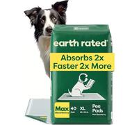 Earth Rated Dog Training Pads for Puppies, Max Absorbency 2x Faster & More, Leak-Proof 5-Layer Protection, Odour Control with Attractant, Unscented, XL, 71 x 86 cm, 40 Pack