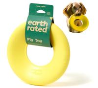Earth Rated Flying Disc Dog Toy, Interactive Flying Saucer Toy for Adult and Puppy Dogs, Floats in Water, Large, Yellow