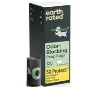 Earth Rated Odour-Blocking Dog Poo Bags, 3X Protect Extra Thick & Leak-Proof Rolls, Heavy Duty, Blackout Design, Unscented, 120 Count