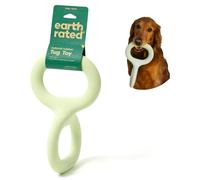 Earth Rated Tug of War Dog Toy, Interactive Pull Toy for Adult and Puppy Dogs, Ergonomic Grip, Natural Rubber, Large, Green