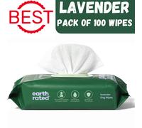 Earth Rated Hypoallergenic Pet Wipes for Dogs & Cats, Cleaning and Odour-Controlling Grooming for Paws, Body, and Butt, Unscented, 100 Count
