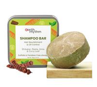 Earth Rhythm Shikakai Shampoo Bar for Hairfall | Contains Shikakai, Curry Leaf, Reeta & Amla Extracts | Men & Women | Sulphate & Paraben Free (Tin Packaging)-80 gm