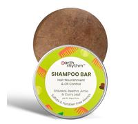 Earth Rhythm Shikakai Shampoo Bar for Hairfall | Contains Shikakai, Curry Leaf, Reeta & Amla Extracts | Men & Women | Sulphate & Paraben Free (Tin Packaging)-80 gm