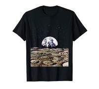 Earth Rise Over Moon Surface T-shirt Space Exploration Tee T-Shirt