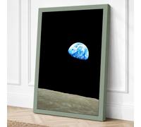 Earth Rising Modern Canvas Wall Art Print 24x16 Inch (61 x 41 cm)