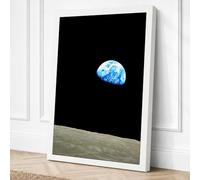 Earth Rising Modern Canvas Wall Art Print 24x16 Inch (61 x 41 cm)
