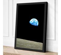 Earth Rising Modern Canvas Wall Art Print 24x16 Inch (61 x 41 cm)