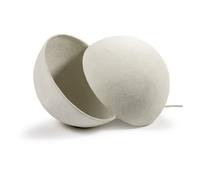 Earth Round Papier Mâché Lamp White M