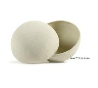 Earth Round Papier Mâché Table Lamp White S