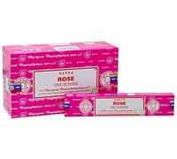 EARTH Satya Rose Incense Sticks 15 GMS (Pack of 12) (Green Certified) Indian Perfumed Hand Rolled Agarbatti Perfect for Worship,Relaxation, Medication.