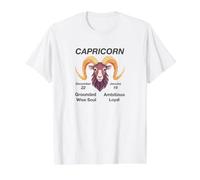 Earth Sign Capricorn Zodiac Birthday Horoscope Value Graphic T-Shirt, Men, White, M