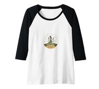 Earth Sign Vibes: Celestial Nature Goddess Emblem Raglan Baseball Tee, Women, Black/White, L