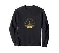 Earth Sign Vibes: Celestial Nature Goddess Emblem Sweatshirt, Adult Unisex, Black, XL
