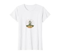 Earth Sign Vibes: Celestial Nature Goddess Emblem T-Shirt, Women, White, 3XL