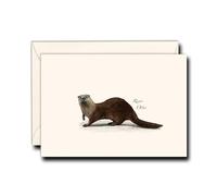 Earth Sky + Water - River Otter Notecard Set - 8 Blank Cards with Envelopes
