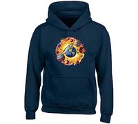 Earth Space Kids Hoodie Solar System Planets Gift Hoody Hooded Top Navy Blue