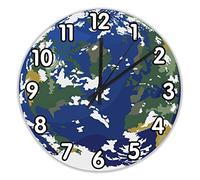 Earth - Space Round Clocks Decorative Modern Frameless Wall Clock Easy To Read Wall Clock For Kitchen Office Living Room 25Cm