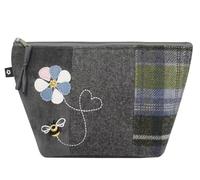 Earth Squared Appliqué Cosmetic Bag, Makeup Pouch, Toiletry Bag, Fair Trade Handmade, Eco-Friendly, Highland Cow, Bee, Cat, Owl - 22 x 13.5 x 8 cm