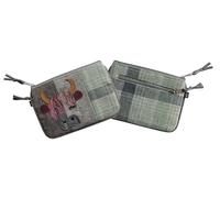 Earth Squared Applique Picture Animal Large Tweed Wool Juliet Coin Purse (Highland Cow)