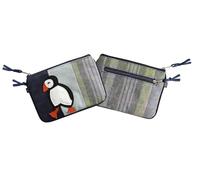 Earth Squared Applique Picture Animal Large Tweed Wool Juliet Coin Purse (Puffin)