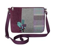 Earth Squared Applique Stitched Messenger Crossbody Bag - Highland Cow, Daisy, Bee, Black Cat, Dog (Bird)