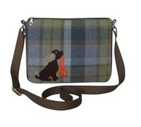 Earth Squared Applique Stitched Messenger Crossbody Bag - Highland Cow, Daisy, Bee, Black Cat, Dog (Dog with Lead)