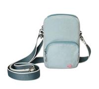 Earth Squared Canvas Phone Pouch Crossbody Bag, 12 x 18 x 5 cm, Multi-Compartment (Blue)