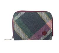 Earth Squared Diagonal Tweed Purse - Ladies Zip Around Wallet with Card Slots, Note & Coin Sections - Country Style Wool Blend - 14 × 10 × 2 cm (Multi)