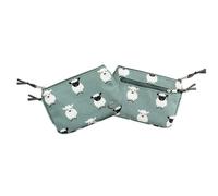 Earth Squared - Fair Trade - Animal Print Canvas Cotton Juliet Purse Cute Pouch with Two Zipped Compartments (Sheep Canvas)