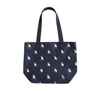 Earth Squared - Fair Trade - Animal Print Canvas Tote Bag Cotton Shoulder Bag Casual Lightweight and Stylish Beach Bag for Women (Puffin Canvas)