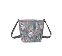 Earth Squared - Fair Trade - Floral Canvas Brooke Bag Cross Body Bag Sling Bag (Grey Floral)