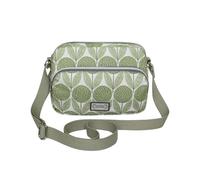 Earth Squared - Fair Trade - Oil Cloth Lois Messenger Bag Crossbody Bag Casual Lightweight and Stylish Shoulder Bag for Women (Green Flower)