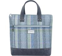 Earth Squared - Fair Trade - Squared off shape Tweed Backpack Check Tartan Rucksack for Woman (Luffness Tweed/Grey)