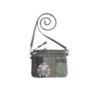 Earth Squared - Fair Trade - Tweed Applique 2-zip PouchBag Cross Body Bag Shoulder Bag for Women (Sheep)